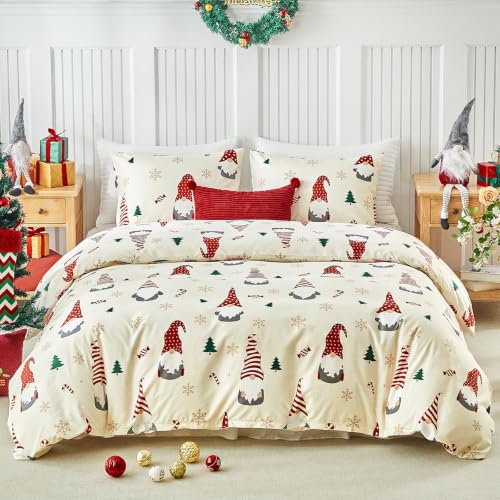 Image of Lekesky Christmas Duvet Cover King Size 3-Piece, Christmas Elf