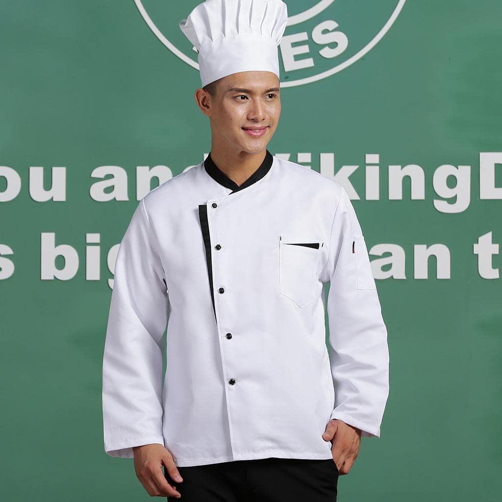 Chaqueta de Chef de Manga Larga, Abrigo, Camareros de Hotel, Uniforme de Cocina, Tops, M