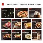 TOSHIBA ML-EM09PA(BS) Small Microwave Oven with 6 Auto Menus, Mute Function & Child Lock, LED Lighting, Perfect for Apartment, 0.9 Cu Ft, 10.6 Inch Removable Turntable, 900W, Black Stainless Steel - Image 4