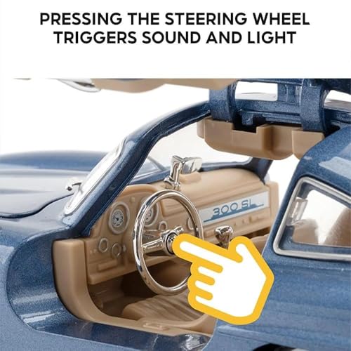 Image of Invite Enterprise 1:24 Marcedees Benz 300SL Diecast Metal Pull Back Car with 4 Openable Doors with Sound and Light Toy Decoration car Best Gift Toys for Kids 【Colors as Per Stock】
