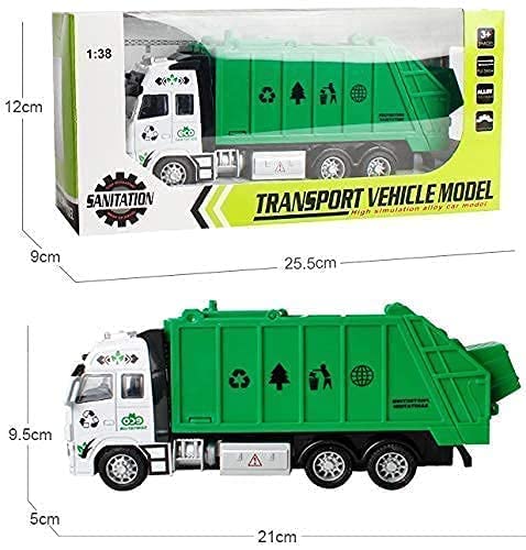 Image of Diecast Sanitation Truck- Friction Powered Truck with Top Open Dumper Pull Back Vehicles Toy Trucks for Kids ?Colors as Per Stock? (Sanitation Garbage Truck)