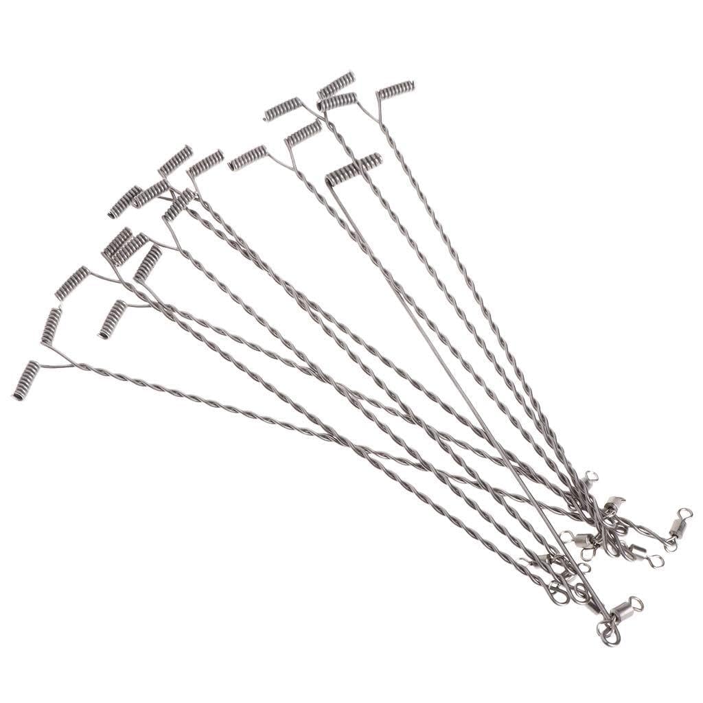 Yuxita As Pictures Shown Fishing Wire Arm10pcs With For T Shaped Stainless Steel 9/12/15Cm Tackle For Outdoor Traveling Camping Go
