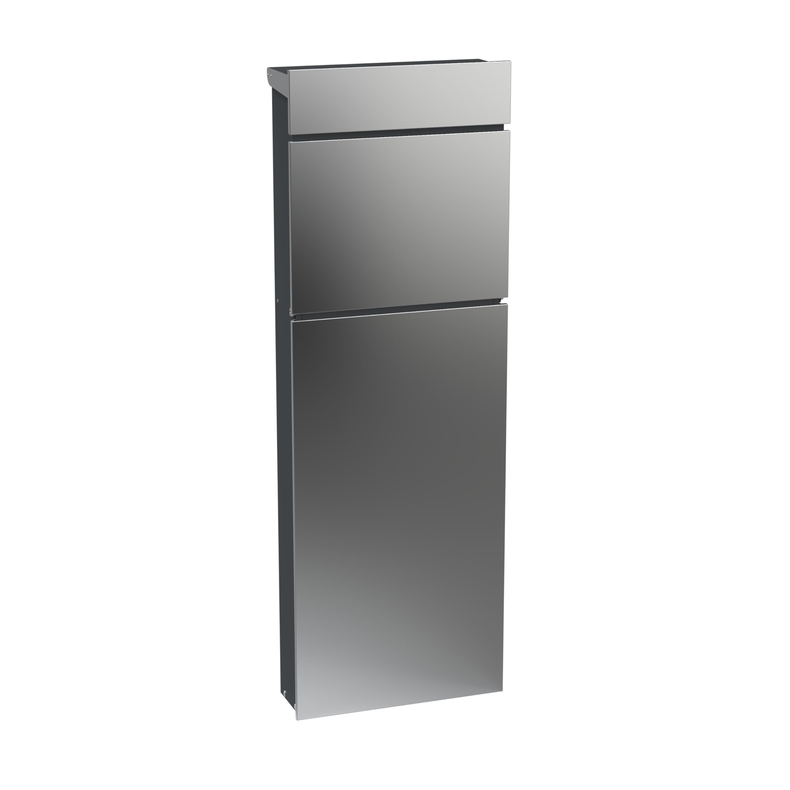 DEGAMO Standbriefkasten DRESDEN – Edelstahlfront, verzinkte Seiten/Rückwand, 39,5 x 14,2 x 115 cm