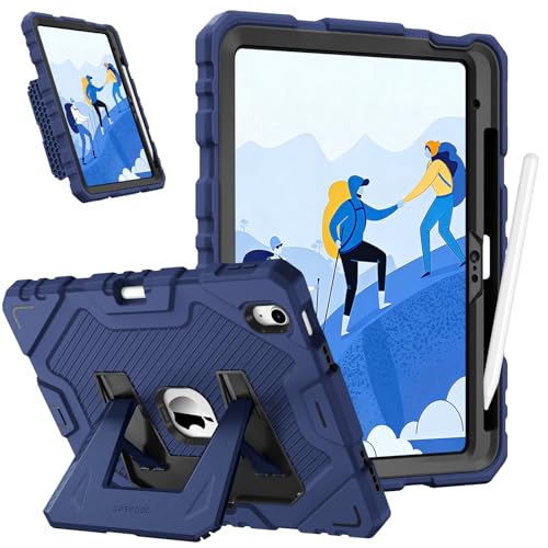 Image of Fintie Kids Friendly Case for iPad (A16) 11th Generation 11 Inch (2025), iPad 10th Generation 10.9 Inch (2022), Fully-Body Rugged Heavy Duty Shockproof Protective Case with Kickstand, Navy Blue