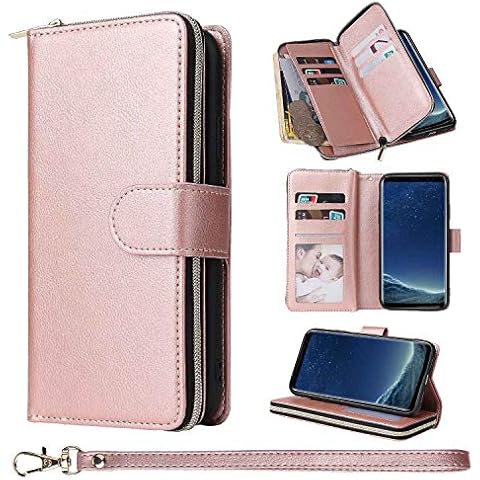ZCDAYE Rose Gold Wallet Case for Galaxy S10 Cover