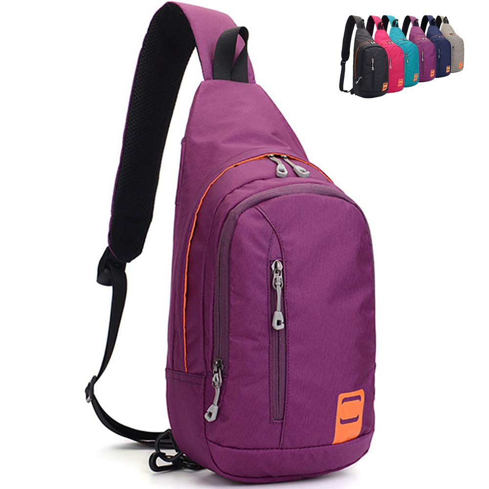 Peicees Small Sling Backpack Waterproof Unisex Shoulder Bag Chest Crossbody Daypack