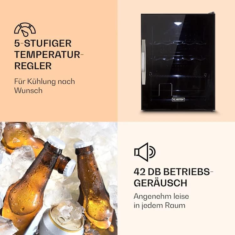 Close-up of the 5-stage temperature controller dial inside the minibar.