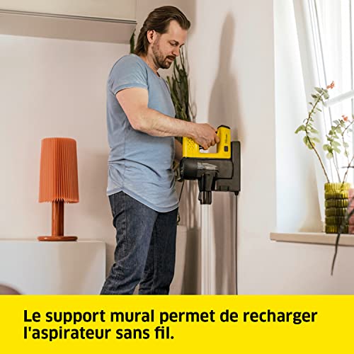 Kärcher Aspirateur sans Fil VC 6 Cordless ourFamily, 2 Vitesses D'aspiration, Autonomie : jusqu'à 50 Min, Poids : 2,8 kg, Batterie : 25,2 V, Support Mural, Suceur Sol et Fentes, Brosse à Poussière - Image 8
