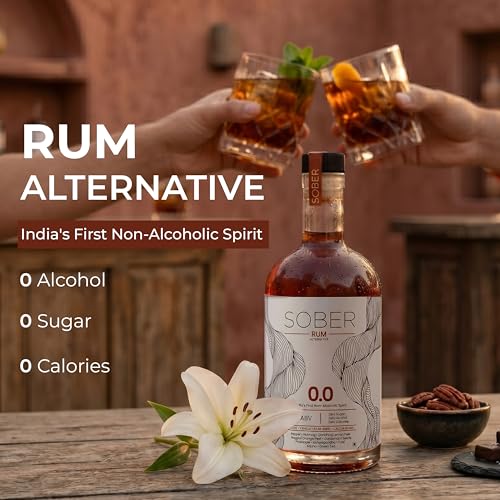 Image of SOBER Rum Alternative | 0.0% ABV Zero Alcohol Drink | Sugar Free Zero Calorie | Premium Non Alcoholic Rum with Caramel Vanilla Spice Notes | Alcohol Free Spirit for Mocktails & Mixers | 750ml