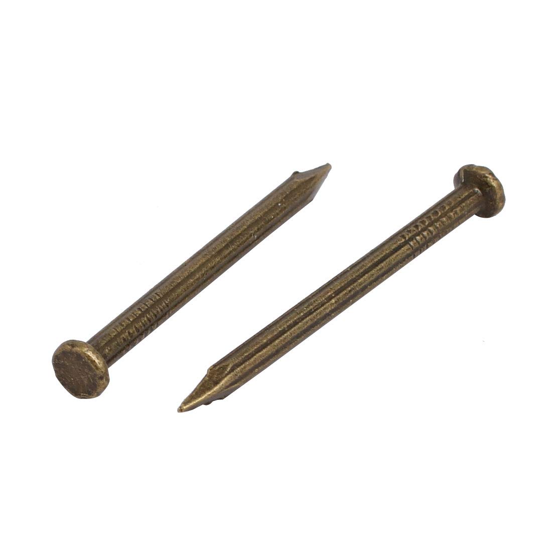 Aexit 3mmx40mm Carbon fastener Steel Point Tip Cement Nail Bronze Tone 30pcs Model:81as580qo149