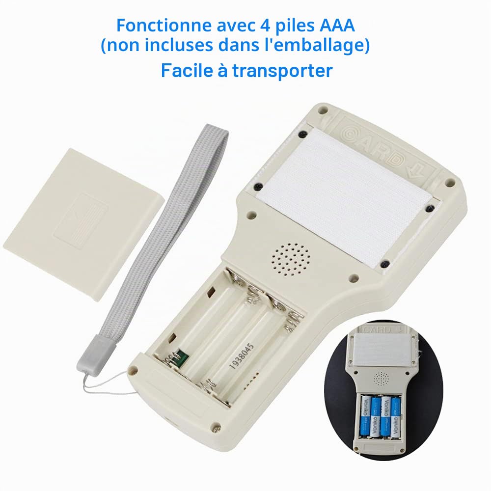 CIFY Lecteur RFID 125 kHz 13,56 MHz - Identifiant IC HID UID Fob Copieur, Lecteur NFC, duplicateur de Cartes RFID 10 fréquences - Décodeur de Carte cryptée - avec 10 Cartes clés réinscriptibles