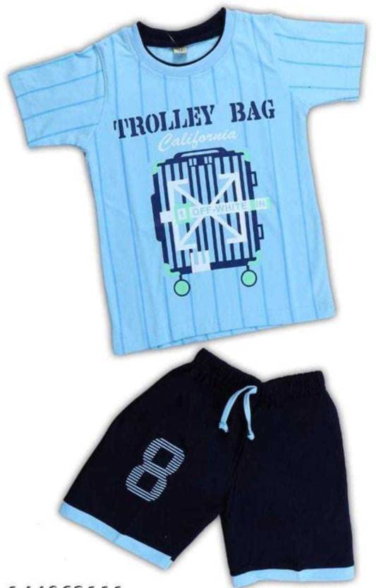 Image of Jaganath Creations Cotton Text Print Comfortable T-shirt and Pant For Baby Boy
