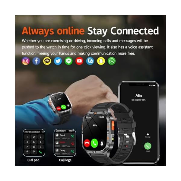 Military Smart Watches for Men with GPS/Compass,2.01" HD,Answer/Make Calls - Image 5