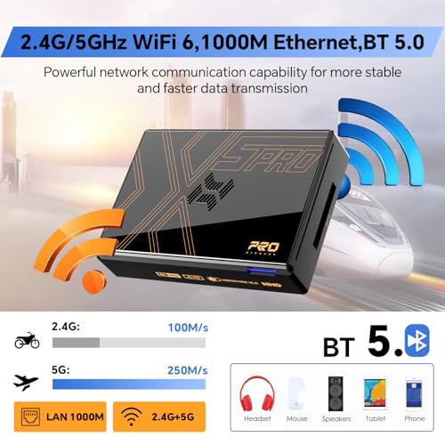 Image of Kinhank Super Console X5 PRO with 16000+ Games,Retro Game Console Compatible with Most Emulators,Android 12.0 OS,8K UHD Output, AV1,WiFi 6,BT 5.0,RK3588S Chipset, 8G DDR4+64G eMMC,Wireless Controller