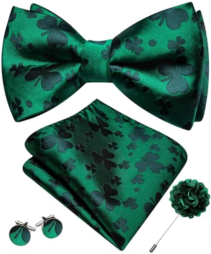 Image of YOHOWA Mens Bow Tie Set Paisley Coloful Pre-tied Bowties Adjustable with Handkerchief Cufflinks Wedding Prom Party