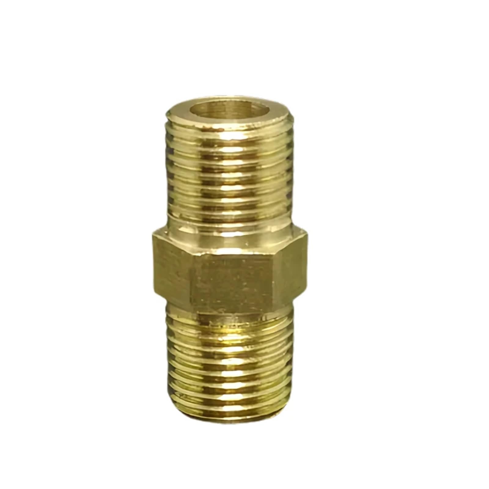 20 stücke Messing/Edelstahl Rohr Hex Nippel Fitting 1/8 1/4 3/8 1/2 BSPT Männlich Gleich Kupplung Reduzierung Kupplung Joint for Wasser Öl Gas(1l8-1l2 Brass)