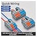 Multiple in Out Quick Lever Electrical Connectors Universal Splitter Cable Reusable Home Terminal Block Daily Tools(422-4,10Pcs)