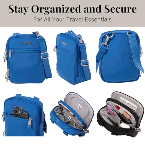 Image of Baggallini Securtex Anti-theft Mini Everything Crossbody Bag, 6.3 inchx8.25 inch Rfid, Locking Zippers & Cut-resistant Strap