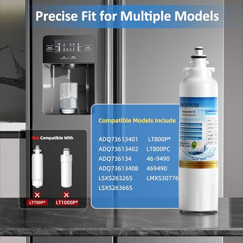 Water Filter Replacement Compatible with ADQ73613401, LT800P, LT800PC, ADQ73613402, ADQ736134, ADQ73613408, ADQ75795104, 46-9490, LSXS26326S, LSXS26366S, LMXC23746S, LMXS30776S, 3 Pack image 3
