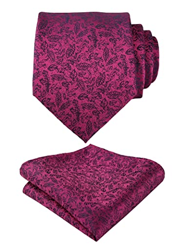 Image of Alizeal Mens 3.15'' Natural Flower Pattern Tie with Floral Pocket Square Set