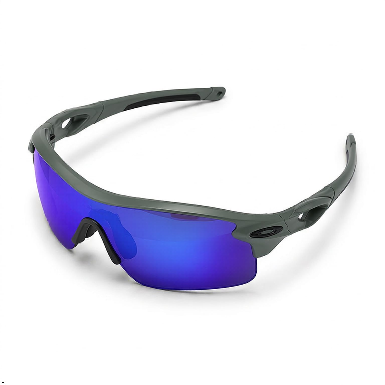 Sports Sunglasses for Men & Women UV400 Protection Cycling Goggles Cricket Eyewear Running Driving Fishing Wrap Around Outdoor Sports Glasses Lightweight Clear Vision Eyewear. (Full Grey)-image-33