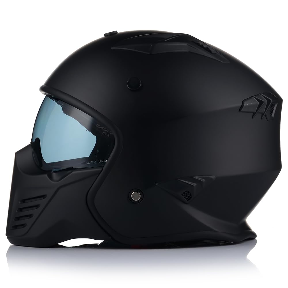 KASK MOTOCYKLOWY | VITO BRUZANO MAT | OTWARTY + ODPINANA SZCZĘKA + BLENDA 2XL (61cm)