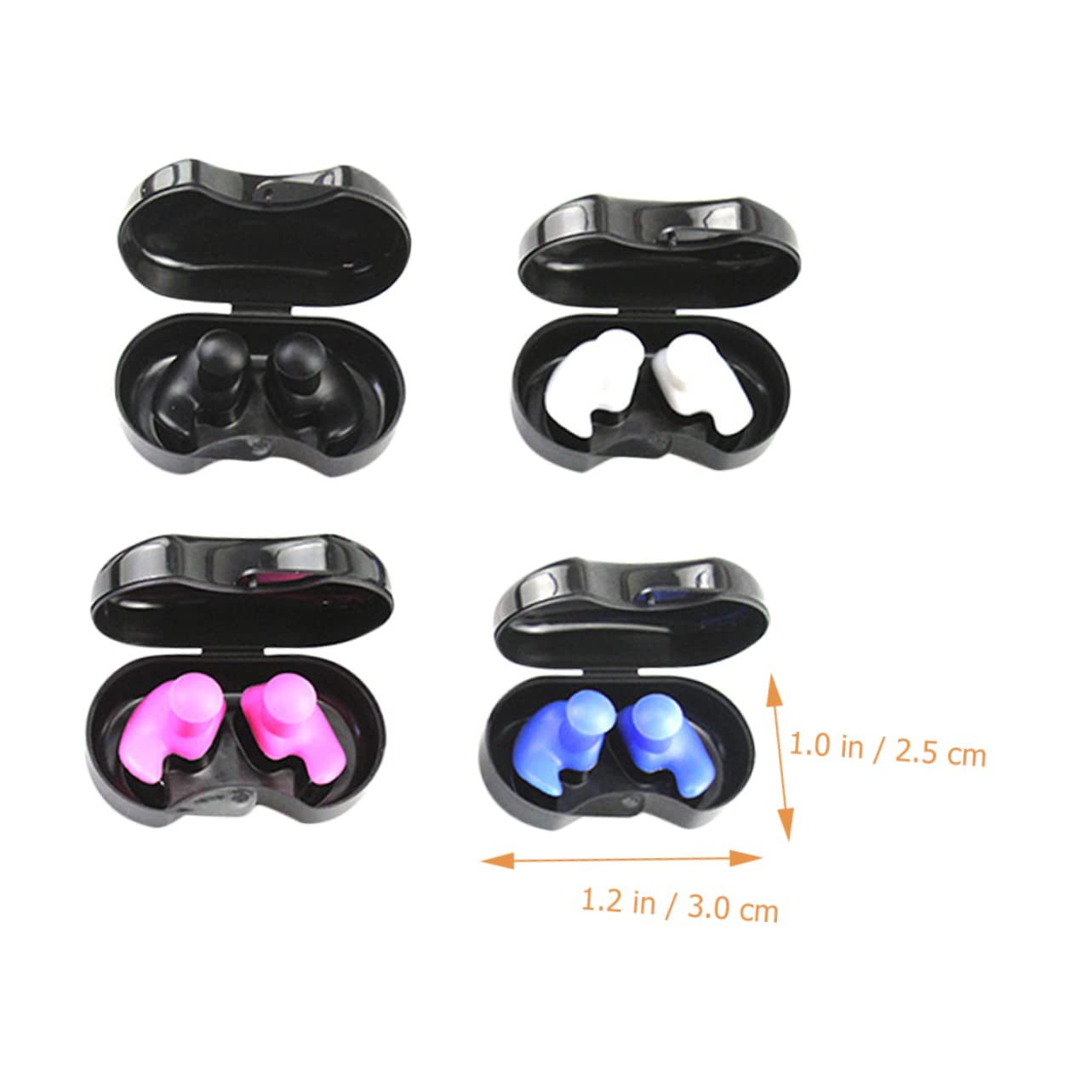 COOLHIYA Silicone Earplugs for Kids Adults Waterproof Swimming Ear Plugs 4 Pairs Reusable for Bathing