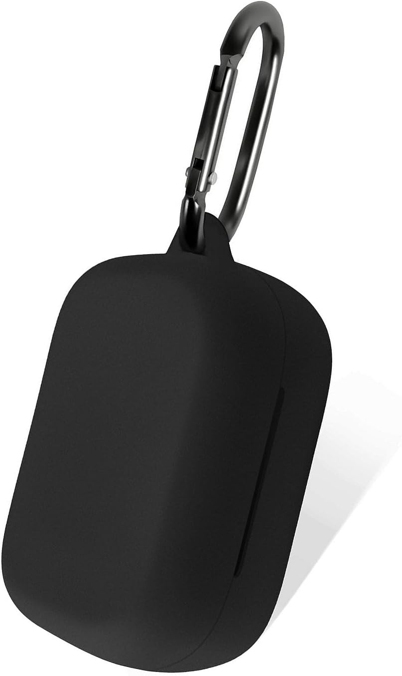 Silicone Case Compatible with Skullcandy Grind Fuel, Protective Cover with Carabiner (Black)
