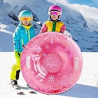 Snow Tube Schlitten,Aufblasbarer Schlitten,Schneeschlitten mit Robuste Griffen,Schneeflocken Schwerlast Skischlitten Schneeröhre Schlittenrohr für Kinder Erwachsene Winter Outdoor Sport Spaß,35,4 Zoll