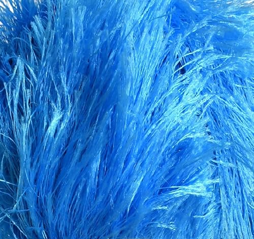 Image of Eyelash Fun Fur Yarn Premium 100% Polyester 164 Yds (150 Mt), 3.53 Oz (100 Gr) Colorful Crochet Yarn Dıy Hand Knitting (Turquoise, 3 Skein)