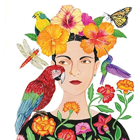 20 Napkins Natural Woman with Parrot and Flowers | Spring | Summer | Table Decoration 33 x 33 cm Cover