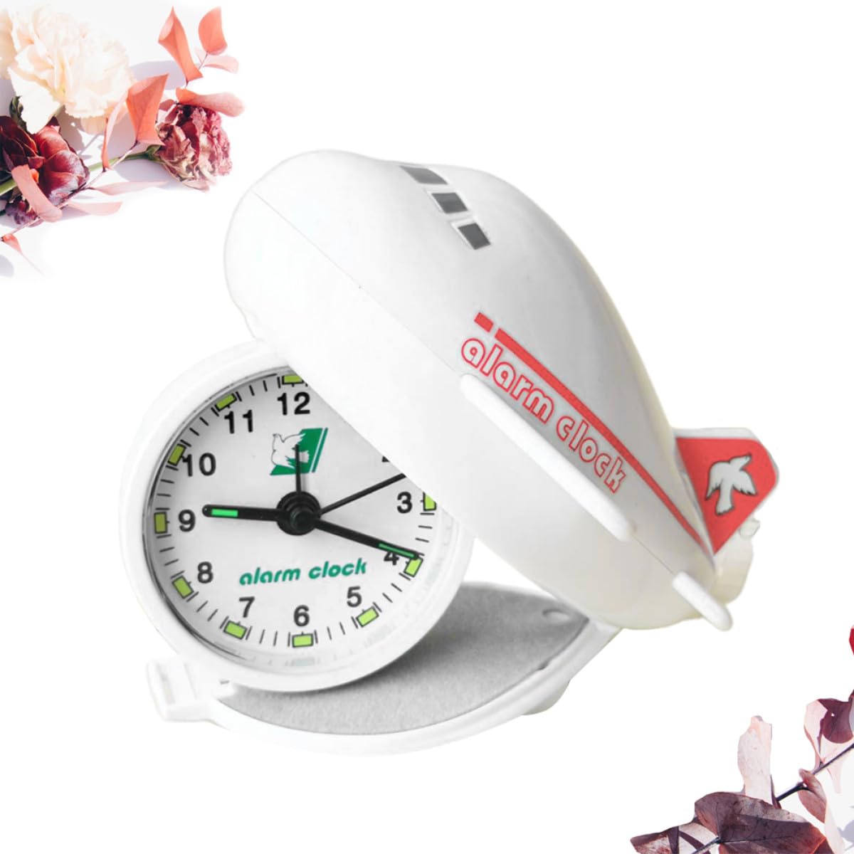 Kreativer Faltbarer Flugzeug wecker Analog Leise Ticken Kompakt für Schlafzimmer Nachttisch Timer Geschenk Rot