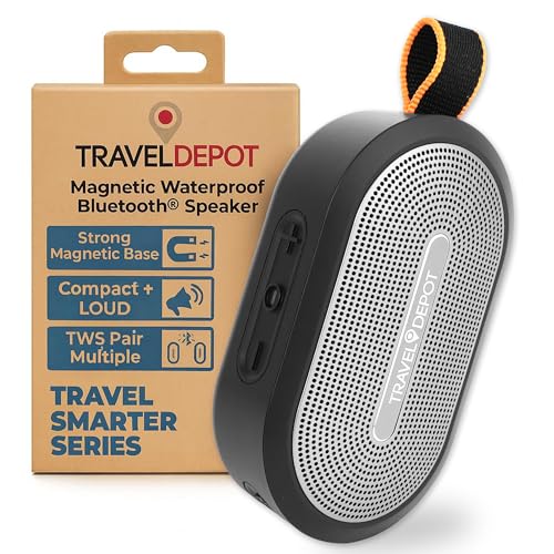 Travel Depot Magnetic Bluetooth Speaker, Wireless Portable Bluetooth Speaker for Golf Cart, IP66 Waterproof, 18H Playtime, TWS Pairing, BT5.3 for Home, Outdoors, Hiking