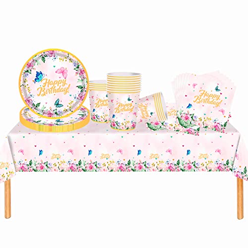 Doyomtoy Stoviglie per Feste Farfalla 61 Pezzi Set...