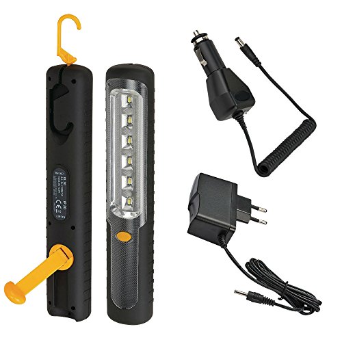 Preisvergleich Produktbild TronicXL Werkstatt Arbeitslampe Handlampe LED + integrierter Akku + Clip Mobile Arbeits Leuchte lampe