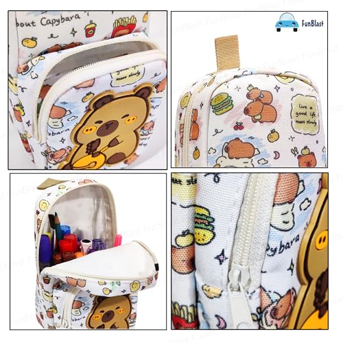Image of FunBlast Pencil Pouch for Kids, Girls - Large Capacity Multipurpose Stationery Zipper Pouch for Kids & Adults, Kawaii Aesthetic Pencil Case Organizer, Cute School Supply Bag (BG)