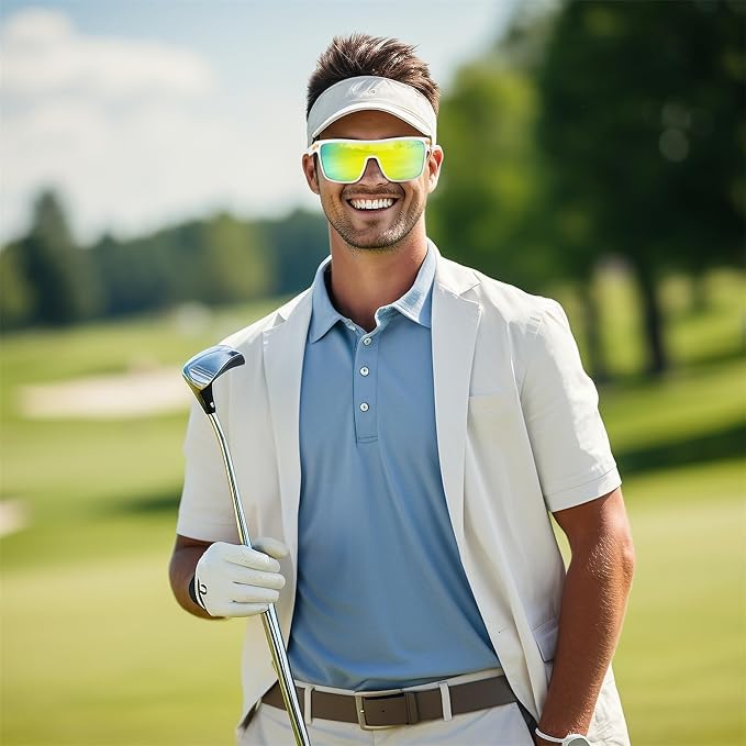 FEISEDY Flat Top TR90 Polarized Sports Sunglasses Trendy Oversized Square Shades Women Men UV400 B01042