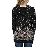 Sunnyuk Halloween Pullover Damen Elegant Winter Langarm Freizeit Katzenpulli Sweatshirt Damen Oversized Weiß Herbst Winter Langarmshirt Damen V-Ausschnitt Schwarz Locker Oberteil Bluse Top Frauen