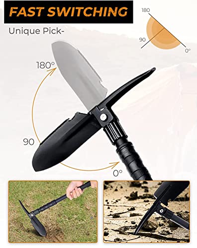 Klappspaten Multifunktion 100cm - Survival Schaufel Mit Axt Und Säge Für Outdoor
