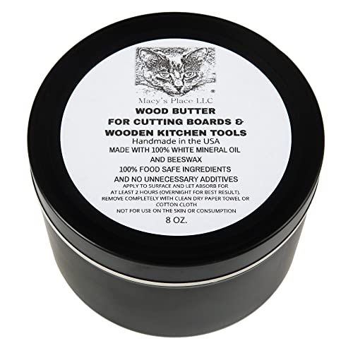 Wood Butter Cutting Board Wax - 8 Oz - Conditioner For Butcher Block And Wooden Kitchen Tools. Macy;S Place Food Grade Mineral Oil And Beeswax For Wooden Tools. Support Animal Rescue #TOP1