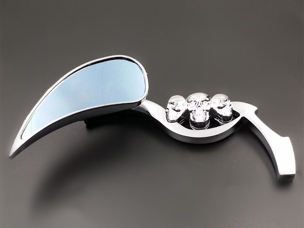 CHROME TEARDROP CUSTOM REAR MIRRORS FOR HONDA MOTORCYCLE CRUISER - Foto 6