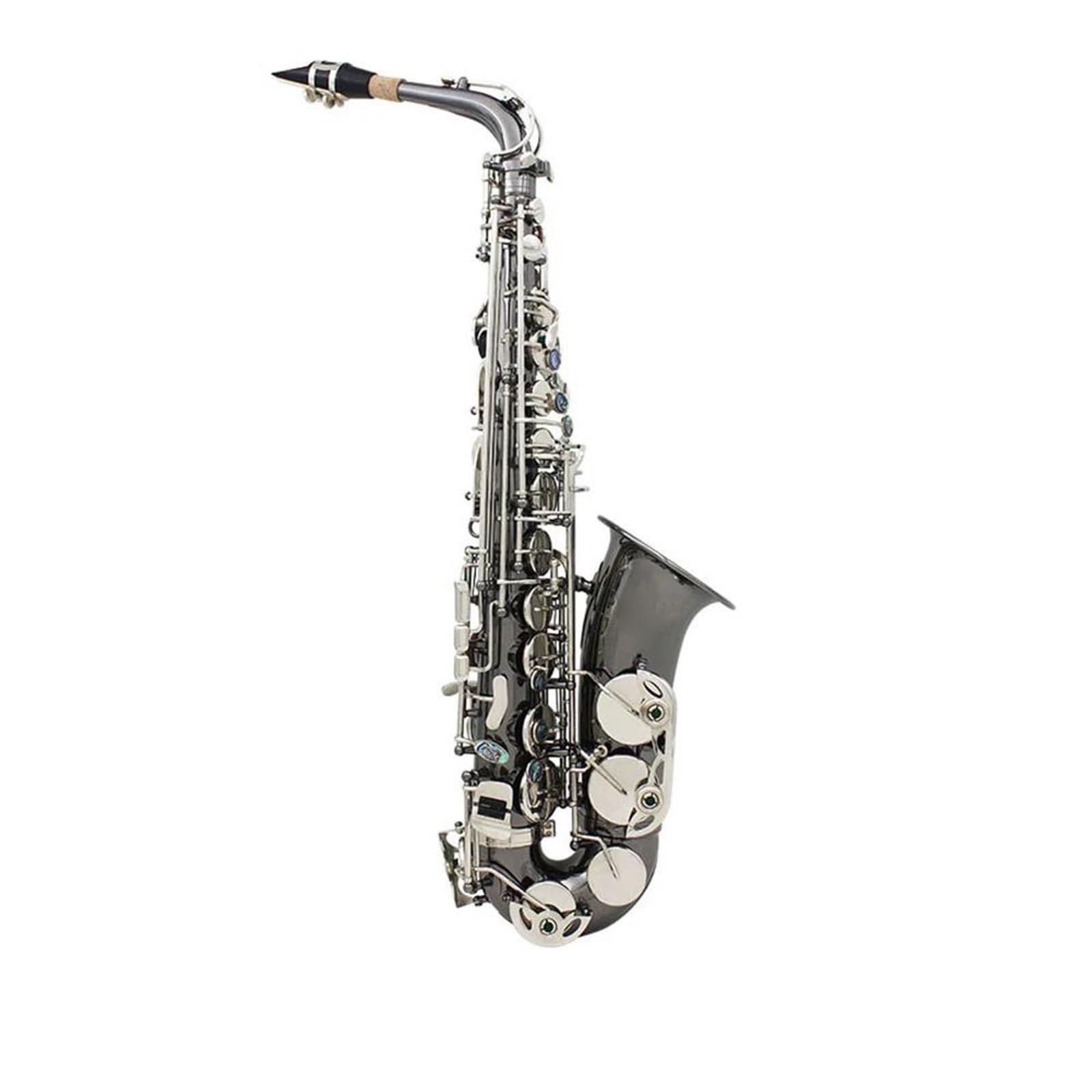 Saksofon Saksofon altowy Eb profesjonalny instrument dęty drewniany saksofon z czarnego niklu z paskiem na futerał ustnik Instrument muzyczny (Color : Black Nickel Plated)
