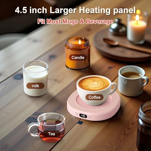 Image of Bsigo Smart Coffee Mug Warmer & Cute Cat Mug Set, Coffee Beverage Cup Warmer for Desk Home Office, Candle Warmer Plate for Cocoa Milk Tea Water with 3 Temperature Up to 149℉ / 65℃, 8 Hour Auto Shut Off