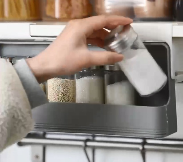 Portaspezie Con 6 Barattoli - Cassetto Estraibile, Senza Foratura, Ideale Per Cucina - Foto 4