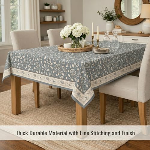 Image of STITCHNEST 'Tavola Luxe Series' Dining Table Cover 60x90 Inches | 6 Seater - 8 Seater Rectangular Dining Table Cover | Premium Fabric, Washable & Colour Fast