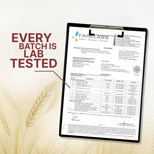 Image of ROSIER Jowar Atta 1kg | 100% Sorghum Flour | Gluten-Free, High Fibre Atta | Chakki Ground | Light & Easy to Digest | Source of Iron | No Additives, No Preservatives