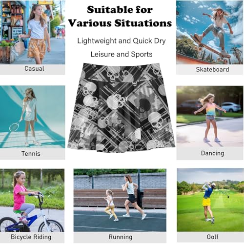 visesunny Girl's Pleated Skirts Golf Athletic Tennis Skort Running Workout Dress with Double Layer Pockets XS-XL4