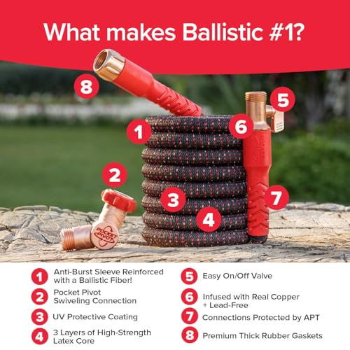 image for Pocket Hose Ballistic 50 FT Expandable Garden Hose w/Pocket Pivot Swiv