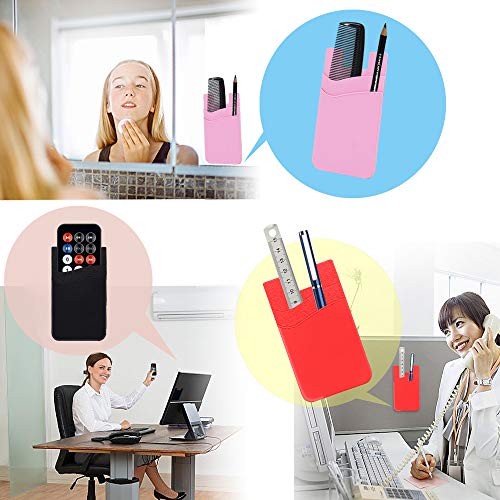 Image of SHANSHUI Phone Pocket, Stick on Wallet Credit Business Card Holder for Back of Phone Pocket Compatible for iPhone, Android and Every Smartphones (Black,White,Pink /3pcs)