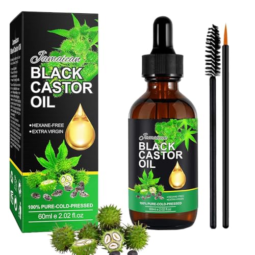 SUAKE Organic Jamaican Black Castor Oil for Body Care,Hair Loss,Eyelashes,Eyebrow etc.100% Pure and Natural Cold Pressed, Hexane Free,60ml 2.02 fl oz (Pack of 1)